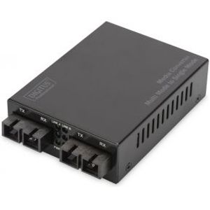 Digitus DN-82024 100Mbit/s 1310nm Multimode, Single-mode Zwart netwerk media converter