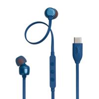 JBL Tune 310 C Bedraade in-ear oortjes met microfoon, met JBL Pure Bass Sound en een 3-knops afstandsbediening, in het blauw