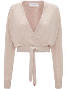 Victoria Beckham cardigan en cachemire à design cache-cœur - Tons neutres