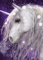 Unicorn fleece deken - 100 x 140 cm (paars) - thumbnail