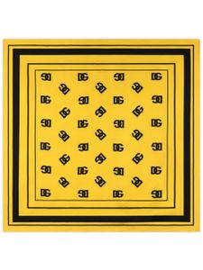 Dolce & Gabbana foulard en soie à logo imprimé - Jaune