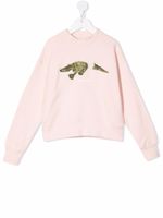 Palm Angels Kids sweat en coton à imprimé crocodile - Rose - thumbnail