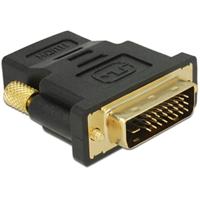 Delock Adapter DVI 24+1 pin stekker naar HDMI-aansluiting, ca. 46,5 x 40,3 x 15,0 mm