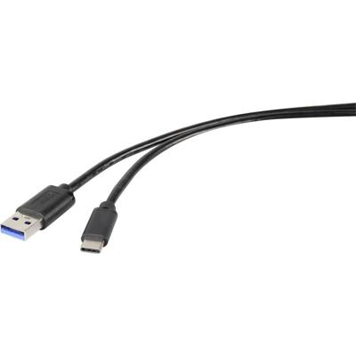 Renkforce USB-kabel USB 3.2 Gen1 (USB 3.0 / USB 3.1 Gen1) USB-A stekker, USB-C stekker 3.00 m Zwart RF-4535908
