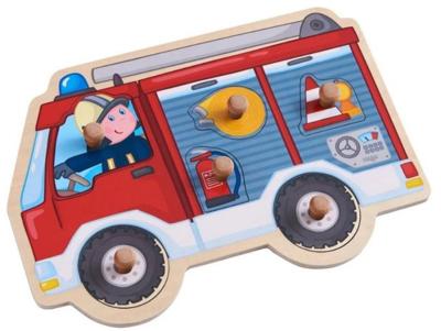 Haba vormenpuzzel Brandweerauto junior hout 6 stukjes Haba vormenpuzzel Brandweerauto junior hout 6 stukjes