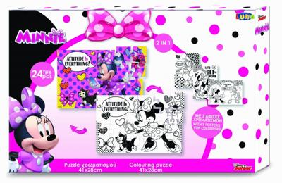 Luna Minnie Mouse 2-zijdige puzzel 24 stukjes