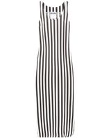 Moschino scoop-neck striped long dress - Noir