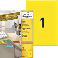 Etiket Avery Zweckform 3473 210x297mm A4 geel 100stuks