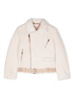 Chloé Kids veste de moto texturée - Blanc