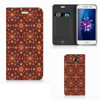 Huawei Y5 2 | Y6 Compact Hoesje met Magneet Batik Brown - thumbnail