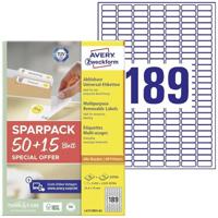 AVERY Zweckform L4731REV-65 universele etiketten (9.450 plus 2.835 zelfklevende etiketten extra, 25,4x10mm op A4, zonder resten verwijderbaar/verwijderbaar, bedrukbaar, zelfklevende stickers) 65