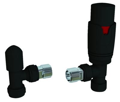 Eastbrook Valve radiator aansluitset haaks met thermostaat zwart Eastbrook Valve radiator aansluitset haaks met thermostaat zwart