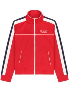 Sporty & Rich stripe-detail zip-up track jacket - Rouge