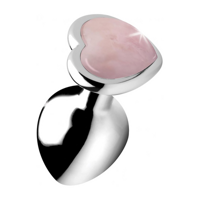 XR Brands Rose Quartz Heart - Butt Plug - Medium