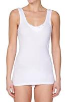 Beeren dames hemd met kant - Angela - Kanten onderhemd - Singlet - 100% katoen - 52 - Wit