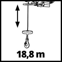 Einhell 2255160 Elektrische kabeltakel Draagkracht (met keerschijf) 999 kg Draagkracht (zonder keerschijf) 500 kg - thumbnail