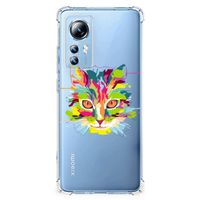 Xiaomi 12 Lite Stevig Bumper Hoesje Cat Color - thumbnail