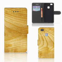 Huawei P9 Lite Book Style Case Licht Hout