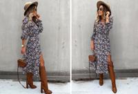 Midi jurk met split - Nu in de aanbieding!