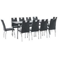 vidaXL 11-delige Eethoek kunstleer zwart