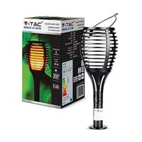 V-TAC VT-719 zonnelamp fakkel met bewegende vlam en schemersensor