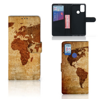 Alcatel 1S (2021) Flip Cover Wereldkaart