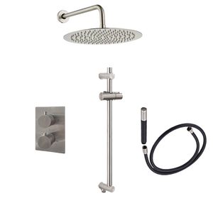 Saniclear Exclusive Pro inbouw regendouche 30cm met wandarm, glijstang en staafhanddouche RVS