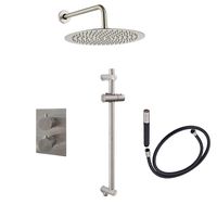 Saniclear Exclusive Pro inbouw regendouche 30cm met wandarm, glijstang en staafhanddouche RVS - thumbnail