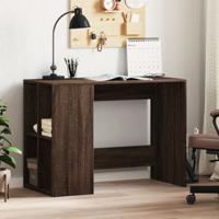 Bureau 102x50x75 cm bewerkt hout bruin eikenkleurig - thumbnail