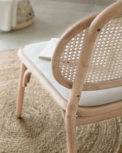 Kave Home Kave Home Eetkamerstoel Doriane, Doriane solid oak easy chair with natural finish and upholstered seat