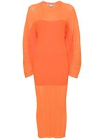 Stella McCartney robe mi-longue en maille nervurée - Orange