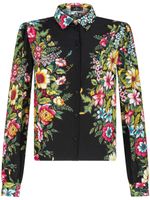 ETRO chemise en soie à fleurs - Noir