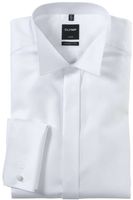 OLYMP Luxor Modern Fit Gala shirt wit, Faux-uni - thumbnail