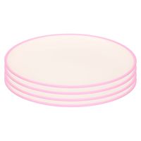 4x stuks onbreekbare kunststof/melamine roze ontbijt bordjes 23 cm voor outdoor/camping