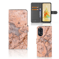 OPPO Reno8 T 4G Bookcase Marmer Oranje - thumbnail