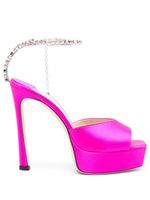 Jimmy Choo sandales Saeda 125 mm à ornements en cristal - Rose - thumbnail