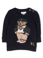 Ralph Lauren Kids Polo Bear intarsia-knit jumper - Bleu