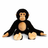 Knuffeldier Chimpansee aap - zachte pluche stof - premium knuffels - 38 cm - met klitteband handen