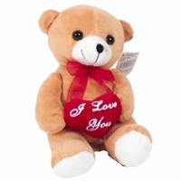 Pluche Beertjes /Beren Knuffel Bruin 18 Cm Met Een I Love You Hartje - Knuffelberen