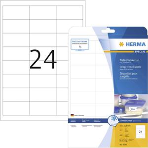 Herma 4389 Diepvriesetiketten 66 x 33.8 mm Papier Wit 600 stuk(s) Permanent hechtend Inkjet, Laser (zwart/wit), Laser (kleur), Kopiëren (zwart/wit), Kopiëren