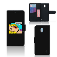 Nokia 1 Plus Wallet Case met Pasjes Popart Oh Yes