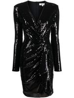 DVF Diane von Furstenberg robe-portefeuille Lexa à sequins - Noir