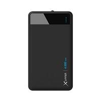 XLayer Colour Line Powerbank 4.000 mAh, externe accu voor smartphone en tablet, powerbank klein, in bonte kleuren, zwart