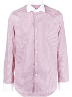 Canali chemise à motif pied-de-poule - Rouge