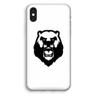 Angry Bear (white): iPhone XS Transparant Hoesje - thumbnail