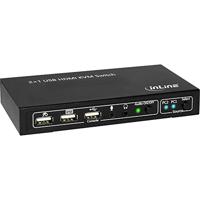 InLine 62602I KVM Desktop Switch, 2-voudig, HDMI 4K2K, USB 2.0 Hub, met audio, zwart