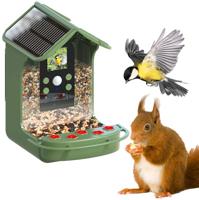 EASYPIX BirdyCam Voederhuis met camera, zonne-energie, automatische HD-video- en foto-opnames van vogels, voederdispenser voor tuin