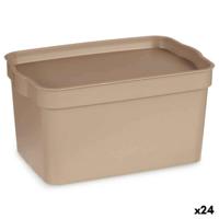 Opbergbak met Deksel Kipit Beige Plastic 2,3 L (24 Stuks)