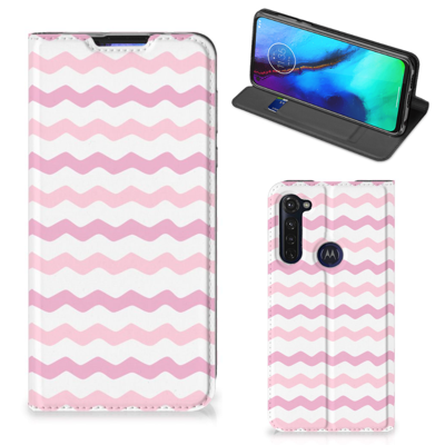 Motorola Moto G Pro Hoesje met Magneet Waves Roze Motorola Moto G Pro Hoesje met Magneet Waves Roze