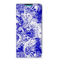 Mobiel BookCase Samsung Galaxy A73 Angel Skull Blauw